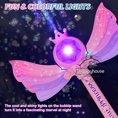 Automatic Bubble Machine Gun for Kids & Toddlers – Battery-Powered Bubble Wand with LED Light, 360° Leak-Proof Bubble Blower Toy