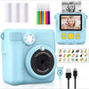 Portable Instant Print Kids Camera with 1080P HD Video, 3 Photo Paper Rolls, and 32GB Memory Card