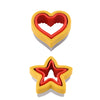 6-Piece Cookie Cutter Set - Dinosaur, Mickey, Heart, Star, Round, Square (Food-Grade)