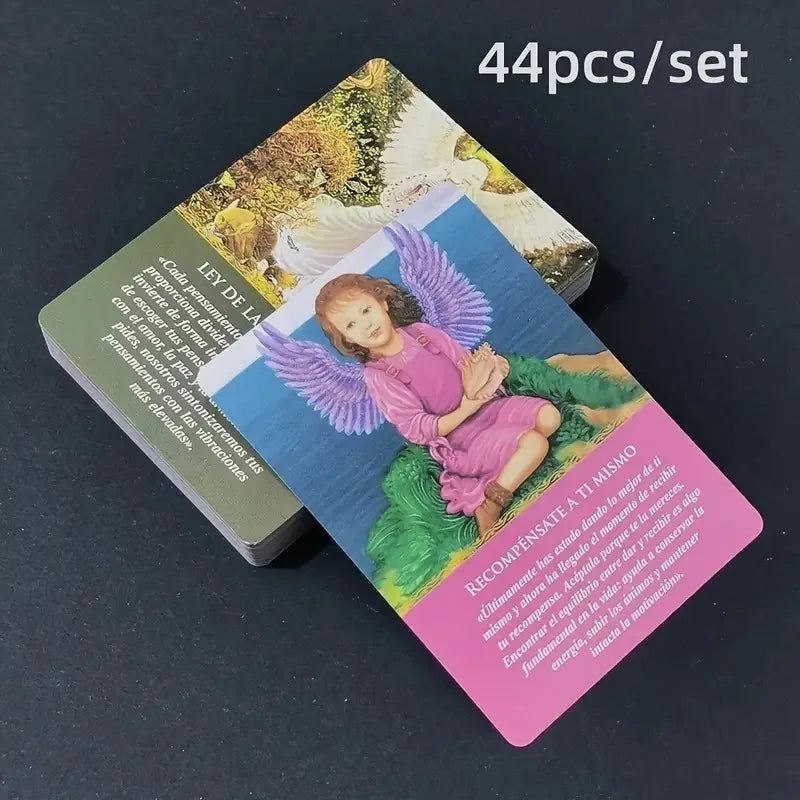 44-Card Deck Daily Guidance Oracle Tarot - Angelic Wisdom Card Game, Spanish Version, Fate Divination Tarot Board Game