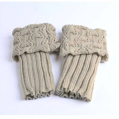 Elegant Women's Winter Boot Cuffs - Soft Knitted Acrylic Leg Warmers | Cozy Stretchable Ankle Socks | 1 Pair