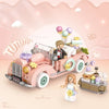 Cute Pet Rocking RV Car Building Block Kit for Kids, Travel RV Car Model Toy, Christmas Gift