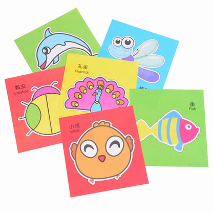 96Pcs Children’s Cartoon DIY Colorful Paper Cutting and Folding Craft – Animal Handcraft Paper Art Educational Toy for Kids