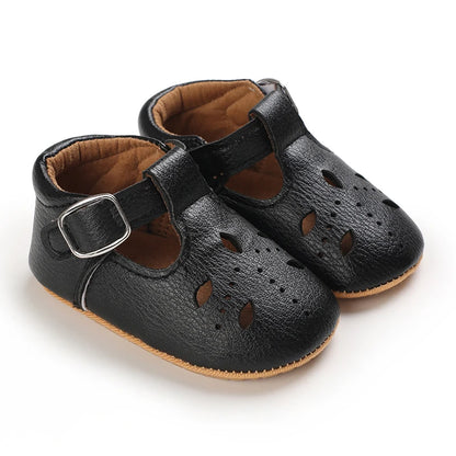 Khaki Baby Casual Shoes 0-18M Infant Toddler Bowknot Non-Slip Rubber Soft-Sole Flat PU First Walker Newborn Mary Janes