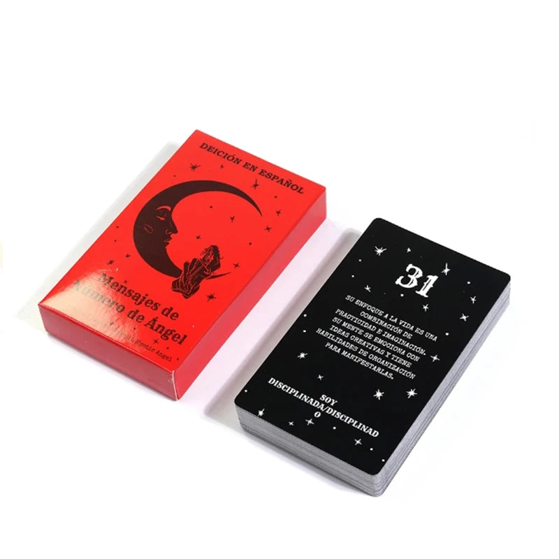 Newest Angel Number Messages Tarot Cards (44 Pieces, Fortune Telling & Divination, Family Party Game)