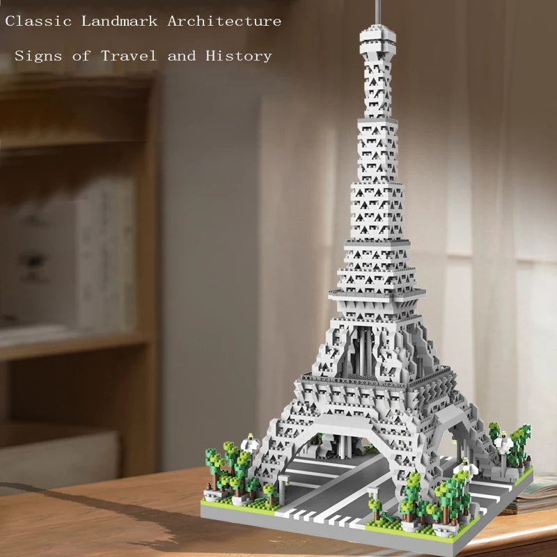 Paris Tower Street View Mini Diamond Building Blocks – Small Particle Assembly Decoration Toy