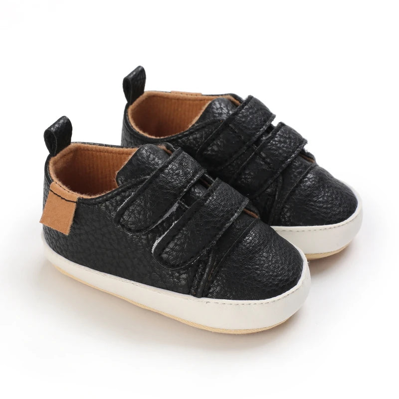 New Baby Shoes Retro Leather Boy Girl Multicolor Toddler Rubber Sole Anti-Slip First Walkers Infant Moccasins