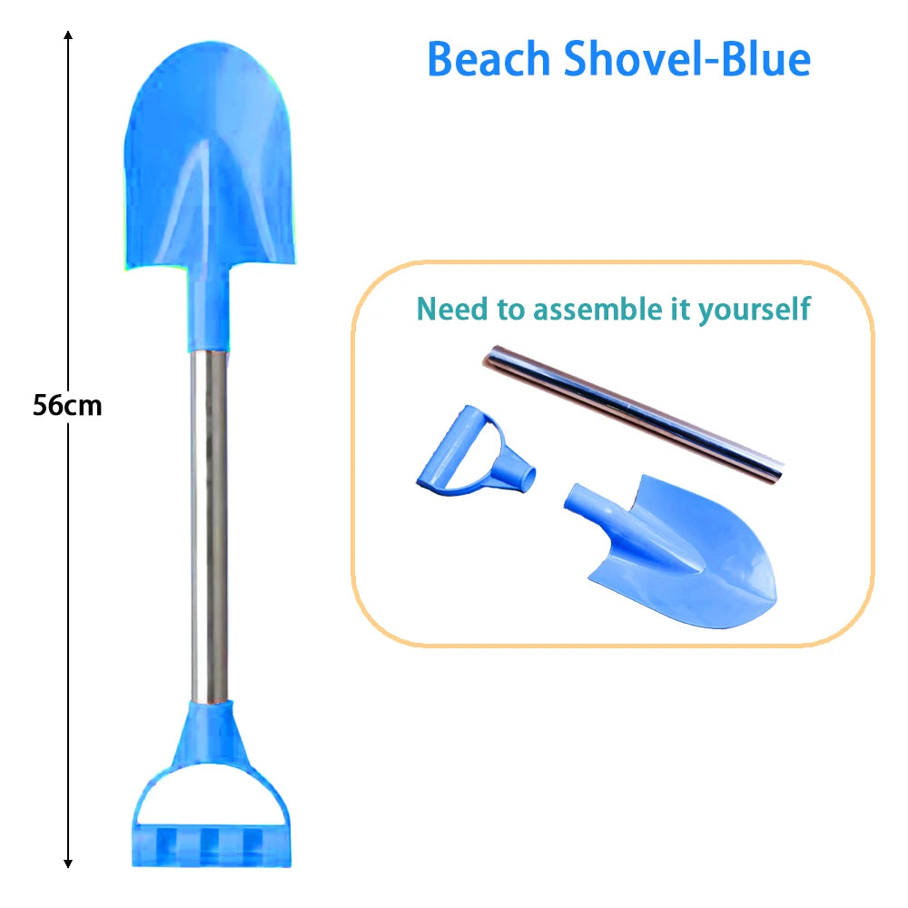 Children’s Beach Shovel — 22in Stainless Steel Pointed Shovel For Sand & Snow Outdoor Play