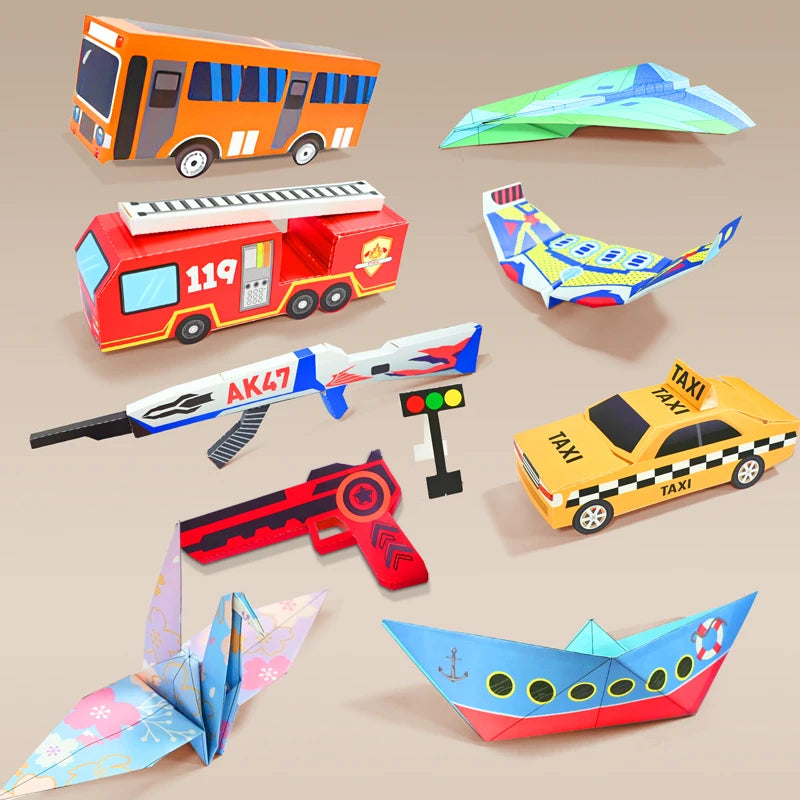 Montessori Origami Paper 13×9in (33×22cm) DIY Handicrafts Kit – 10/36 Sheets STEM Educational Toys for Children