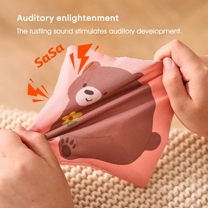 Baby Montessori Cotton Magic Tissue Box Toy – Finger Exercise Busy Board Game, Educational Soft Rattle Cloth Book Gift