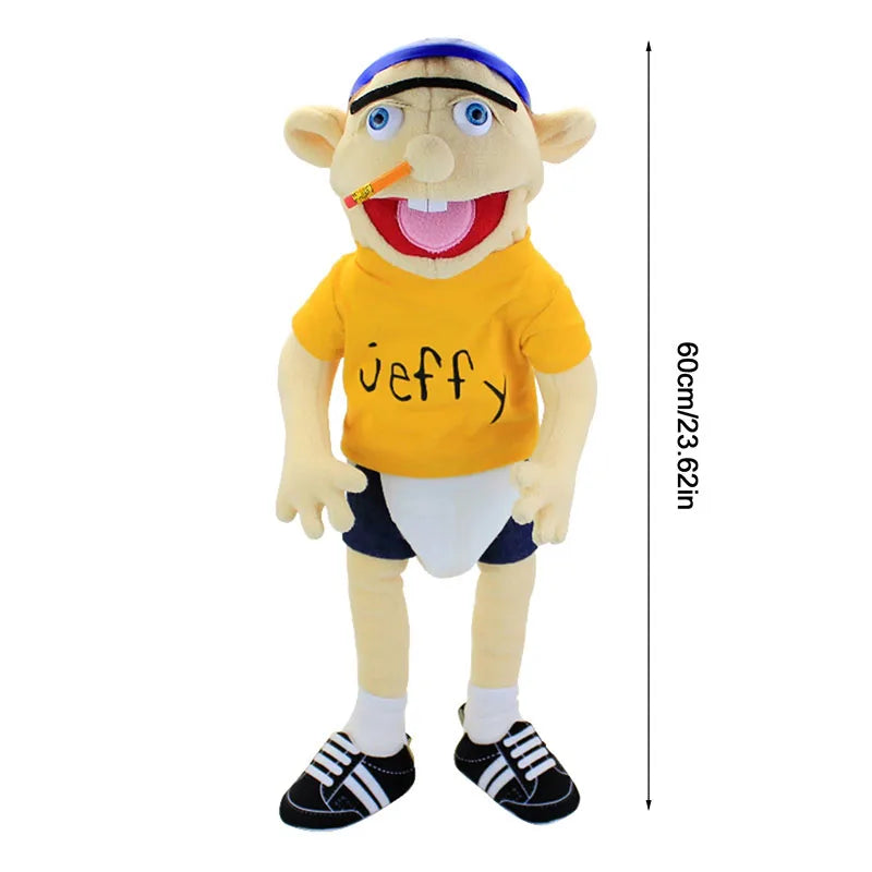 60cm Jeffy Plush Hand Puppet, Soft Doll for Kids Talk Show Party or Christmas Gift
