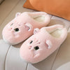 Cute Cat Plush Slippers – Fluffy Slip-On Indoor Platform Slides for Women & Men, Warm Fuzzy Home Slippers