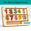 Montessori Magnetic Color and Number Sorting Maze – Wooden Puzzle Activity Board for Fine Motor Skills, Educational Toy for Toddlers Boys and Girls