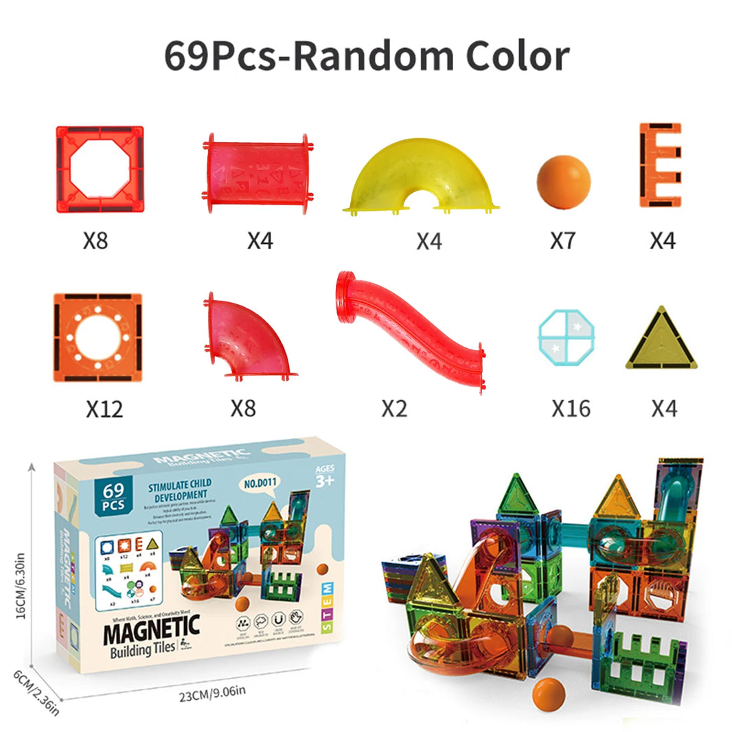 Light Magnetic Tiles Building Blocks 3D Clear STEM Educational Toy