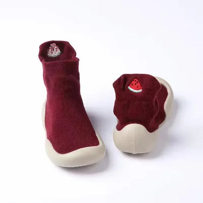 Children Anti-Slip Shoes Newborn Baby Toddler Girls Cotton Non-Slip Floor Socks Infant Boys Rubber Sole Cartoon Indoor Sneakers