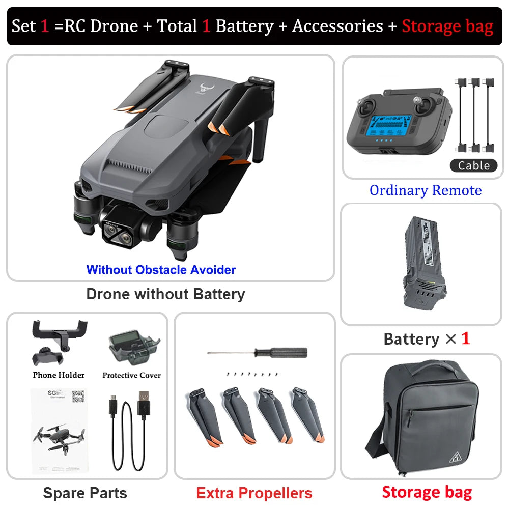 4K Camera RC Drone – ZLL SG909 with 3-Axis Gimbal, WIFI, Obstacle Avoidance, and Touch Screen