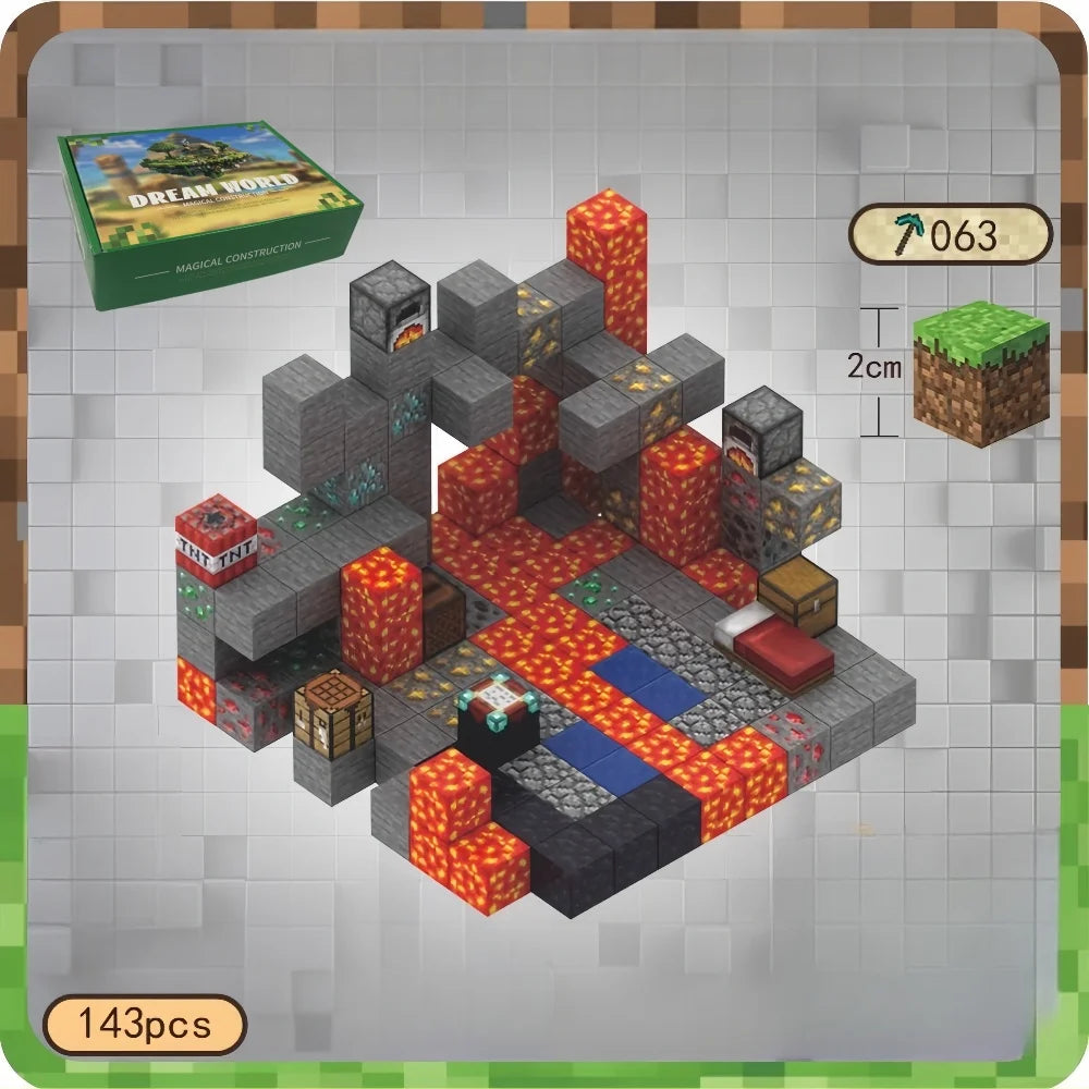 Magnetic Building Block Set – Mine World Architecture