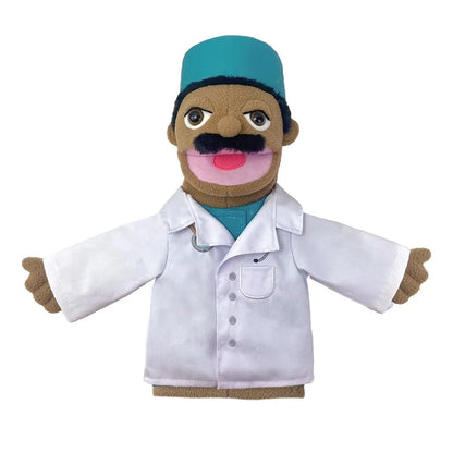 Big Plush Hand Puppets, Cartoon Doctor Police Nurse Teacher Ventriloquism Dolls