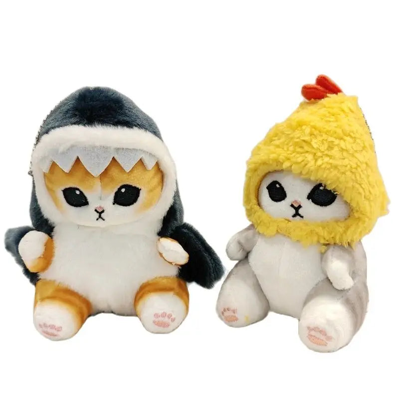 Cute Shark Cat and Fried Shrimp Cat Plush Pendant, Room and Car Bag Decoration Gift