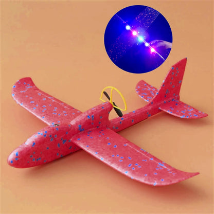 Electric Foam Plane Glider Hand Throw Airplane with LED Light Automatic Flight