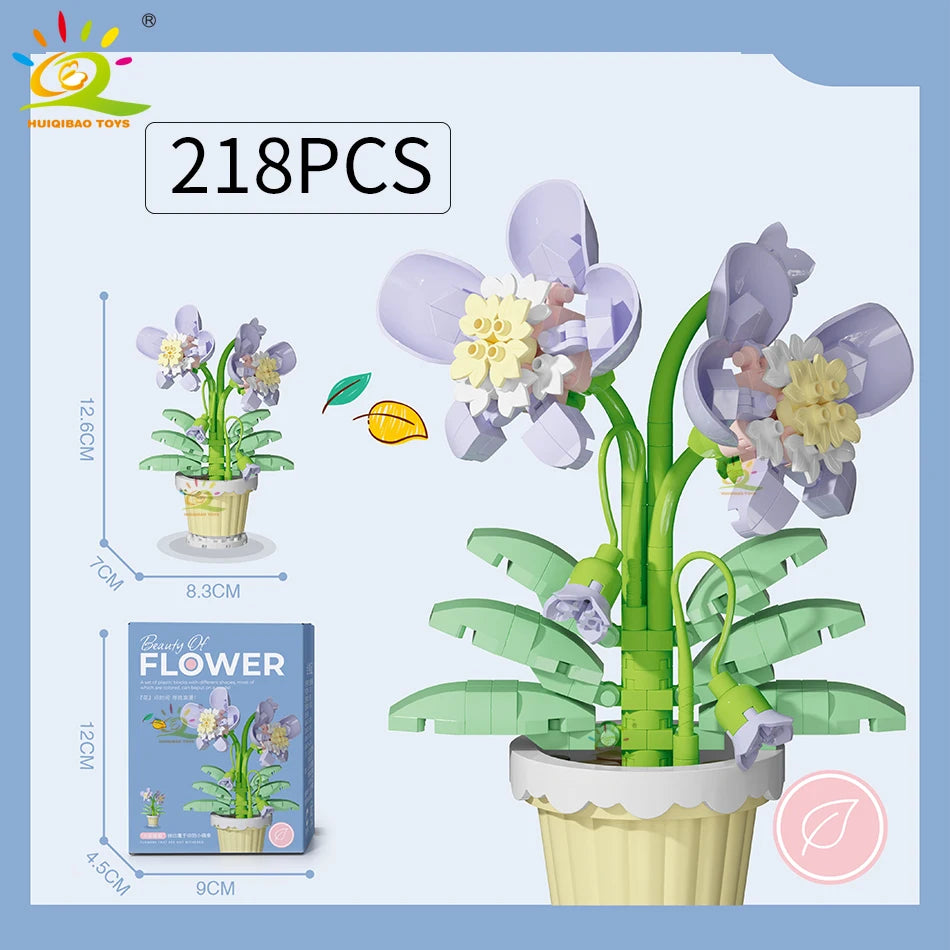 Eternal Bouquet Micro Building Blocks – DIY Flower Model Brick Toy for Kids, Home Desk Decoration