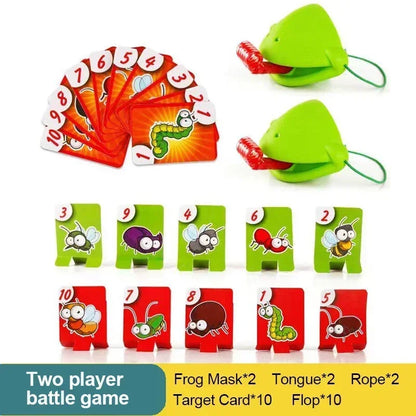 Frog Mask Wagging Tongue Lick Cards - Board Game for Children, Family Party Toy, Antistress Funny Desktop Puzzle Game