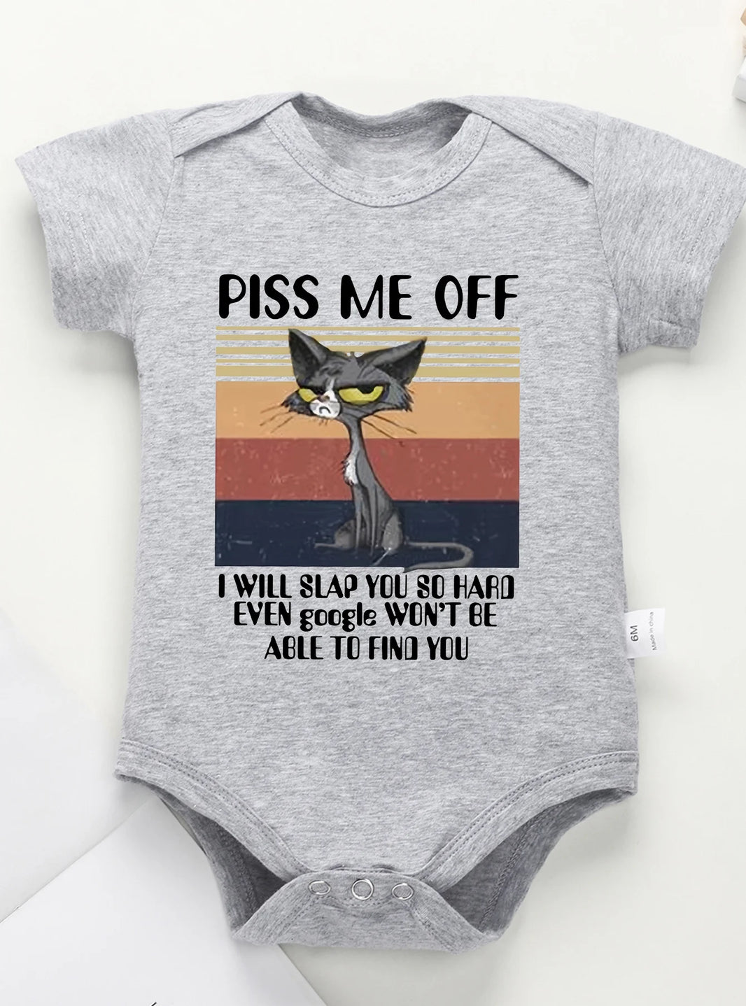 High Quality Infant Bodysuit – "Piss Me Off" Cartoon Print Baby Romper Jumpsuit for Newborn Boys & Girls – Comfortable 100% Cotton (0-24M)