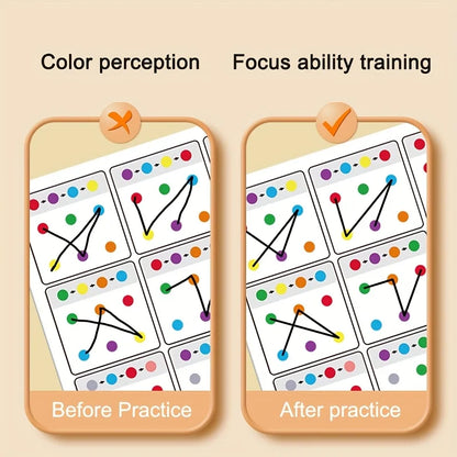 Visual Tracking and Attention Training Cards for Kids, Color and Number Recognition, Memory Improvement Gift
