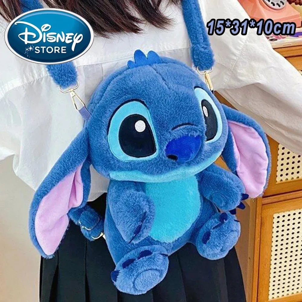 Disney Plush Backpack – Blue Stitch Large Capacity Cartoon School Bag for Kids