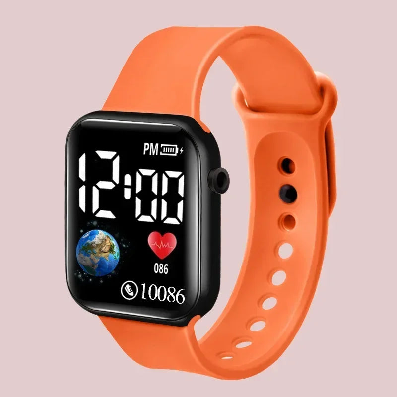 LED Digital Display Waterproof Electronic Smart Sport Fitness Watch Universal for Children
