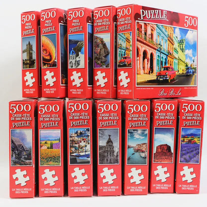 500 Pieces Jigsaw Puzzle, Various Landscape Patterns, Educational Toy for Kids, Children's Game, Christmas Gift