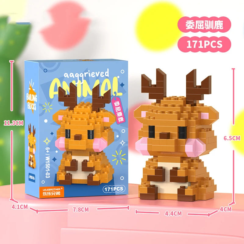 Adults Animals Micro Particle Building Blocks – Dog and Cat Mini Bricks Toy for Kids Ages 6 to 12