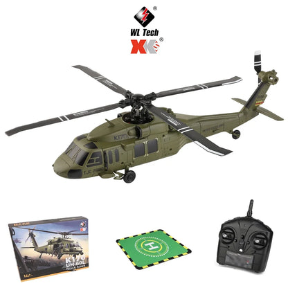 WLtoys K170 RC Helicopter UH-60L – 4-Channel Brushless Remote Control with Gyro and LED Light