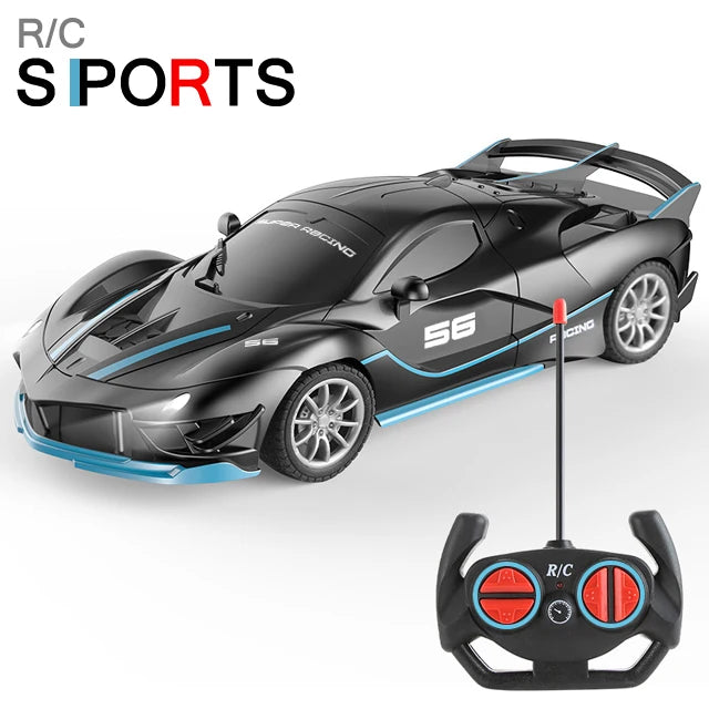 1/18 RC Car with LED Lights and 2.4G Remote Control High-Speed Drift
