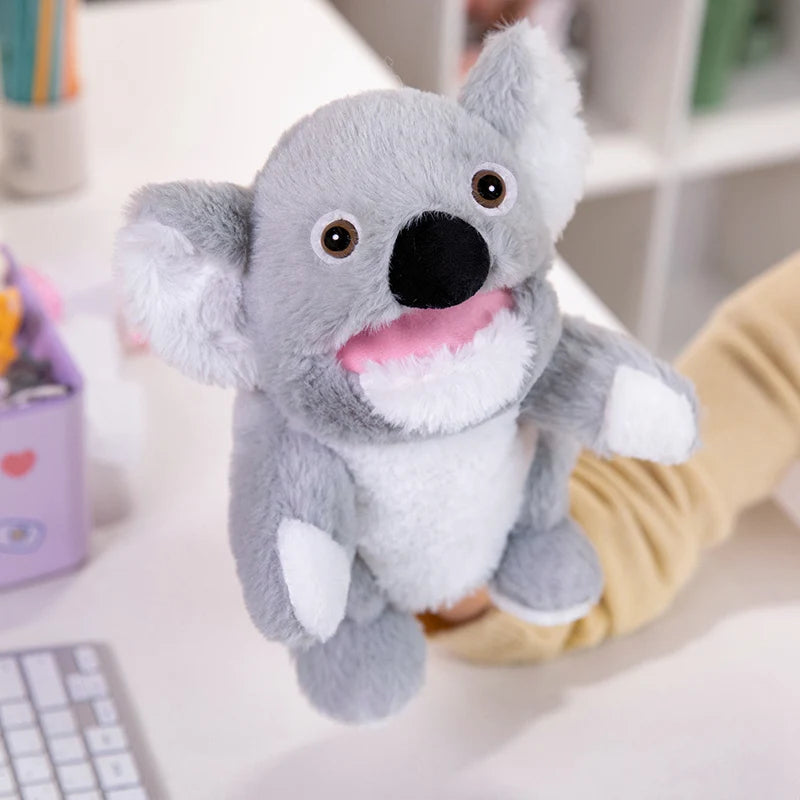 Stuffed Plush Hand and Finger Puppets, Duck Lamb Cow Dog Horse Educational Toy for Kids