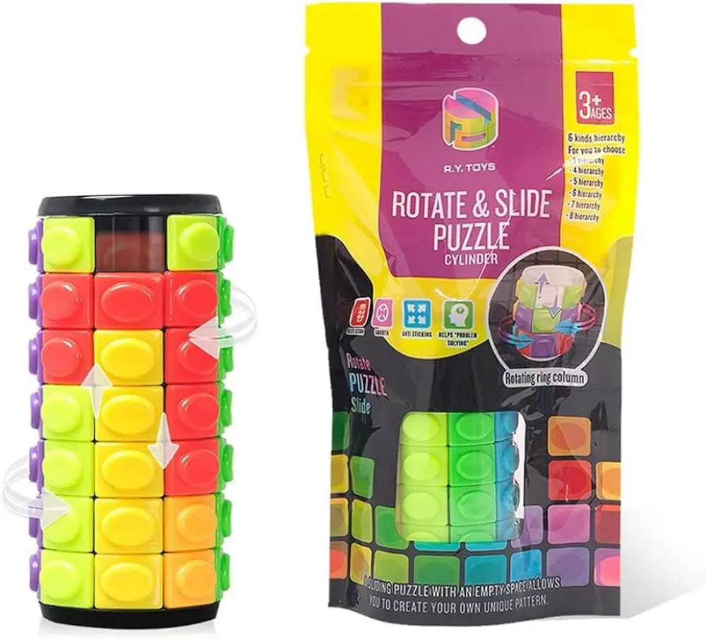 7-Layer Cylinder Cube Corn Shape 3D Magic Tower Intelligence Development Decompression Toy DIY Cylindrical Puzzle