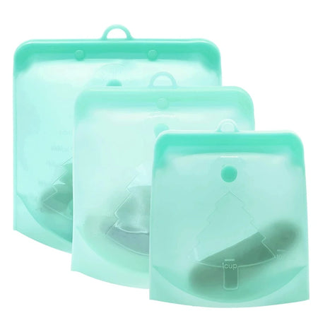PULISI Silicone Reusable Food Storage Bag – 1500ml/50oz Leakproof Freezer Bag, Fresh-Keeping Snack & Food Storage Bag
