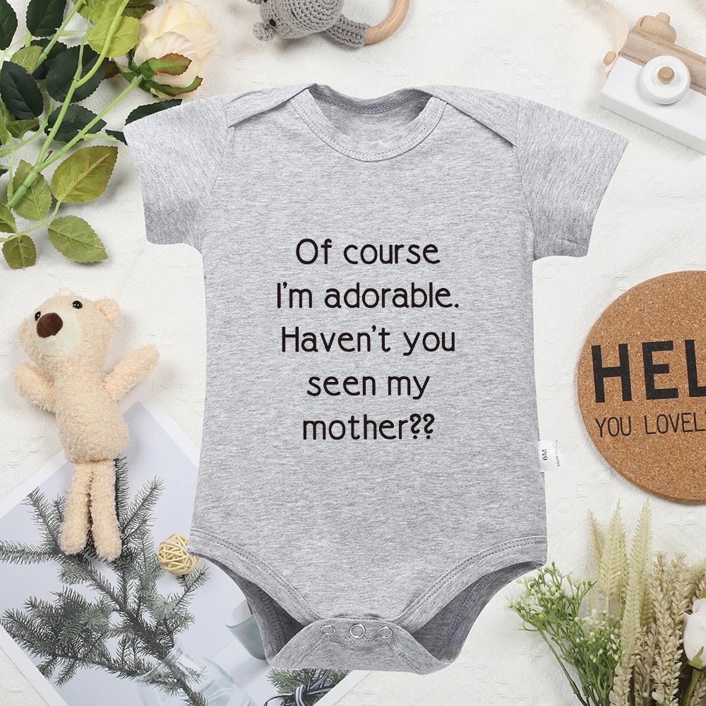 Funny Baby Onesies – Cute European Style Newborn Bodysuit, Summer Toddler Clothes for Boys & Girls, Short Sleeve Romper Gift