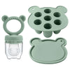 Baby Ice Cream Pops Silicone Mold - Popsicle Maker & Fruit Feeding Pacifier, Teething Toy, BPA-Free Baby Snack Stuff (3pcs)