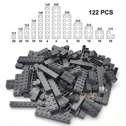122PCS DIY Building Blocks Set – 12 Size Thick Figures, Creative Educational Plastic Bricks, Compatible with 3001 for Children