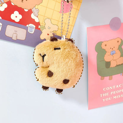 Soft Stuffed Capybara Plush Doll – Cartoon Bag, Backpack, and Car Keychain with Squeak Toy