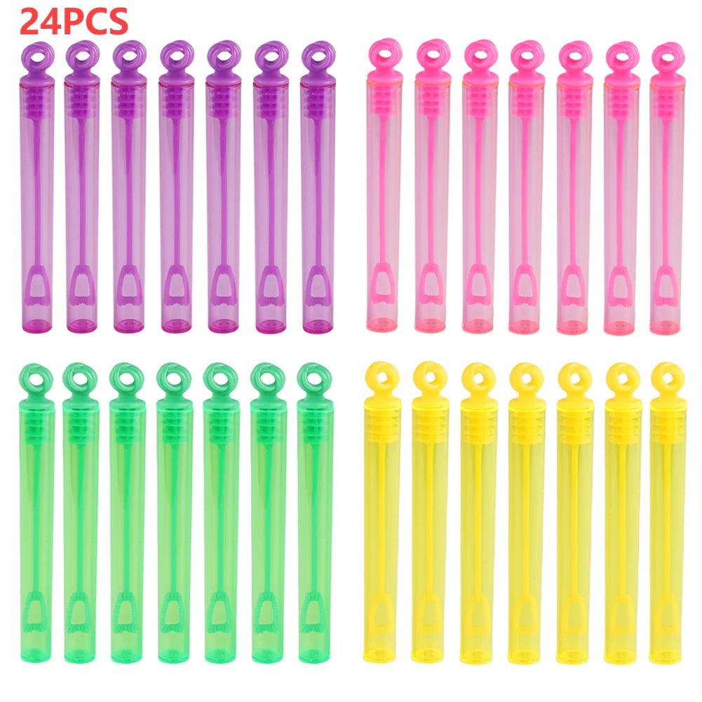 Mini Bubble Wands Party Favors - Assorted 10/24/40-Pack Colorful Round Bubble Soap Bottles & Bubble Stick Sets for Kids, Weddings, Easter