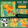Magnetic Montessori Wooden Puzzle Book for Kids Cartoon Animal Jigsaw Early Learning Toy