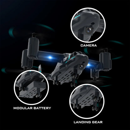 RC Helicopter Drone with 480P Camera – Fighter UAV Land and Air Mode Brushless Toy