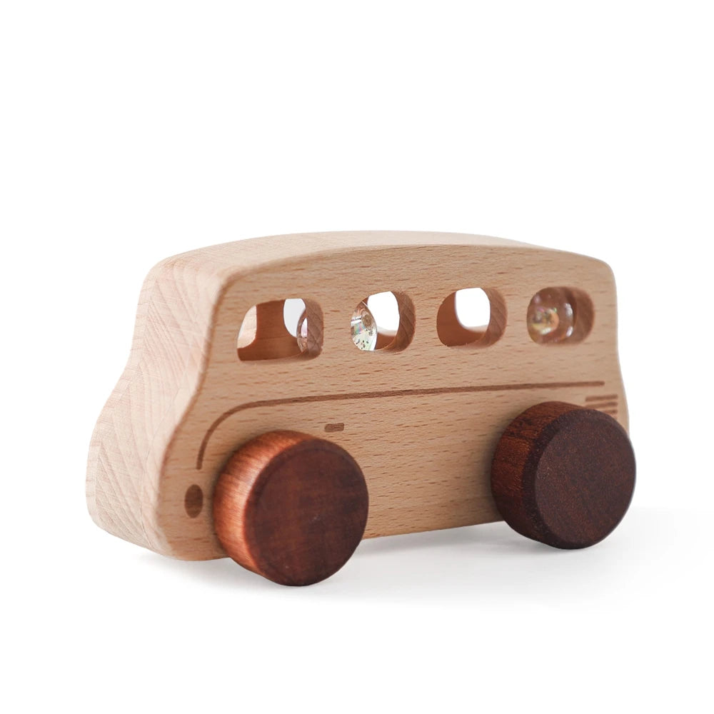 Wooden Transportation Toys – Plane, Helicopter, Bus, Boat, Montessori Educational Blocks for 1-Year-Old, Cartoon Cat Toy