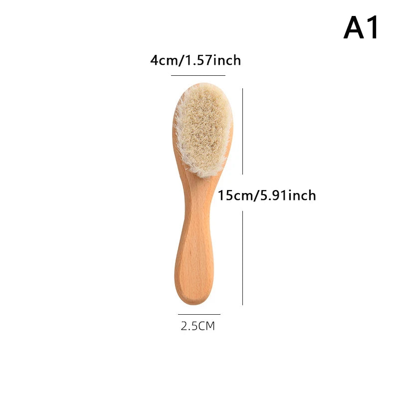 Wooden Handle Baby Hair Brush - Newborn Hair Brush, Infant Comb & Head Massager