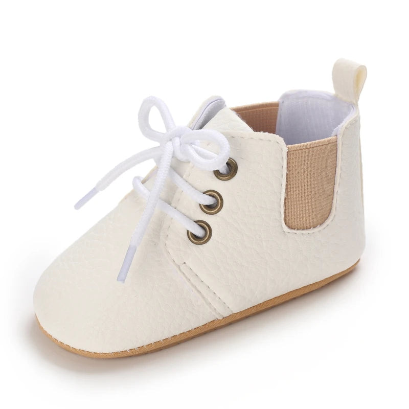 New Baby Shoes Retro Leather Boy Girl Multicolor Toddler Rubber Sole Anti-Slip First Walkers Infant Moccasins