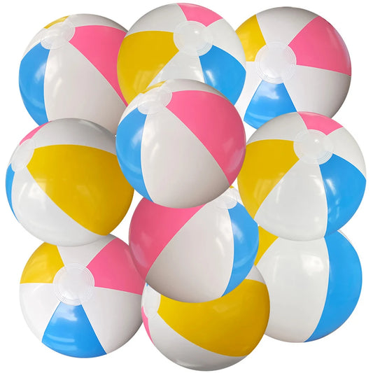 10-Piece Colorful Inflatable Balls Set for Swimming Pool and Water Games
