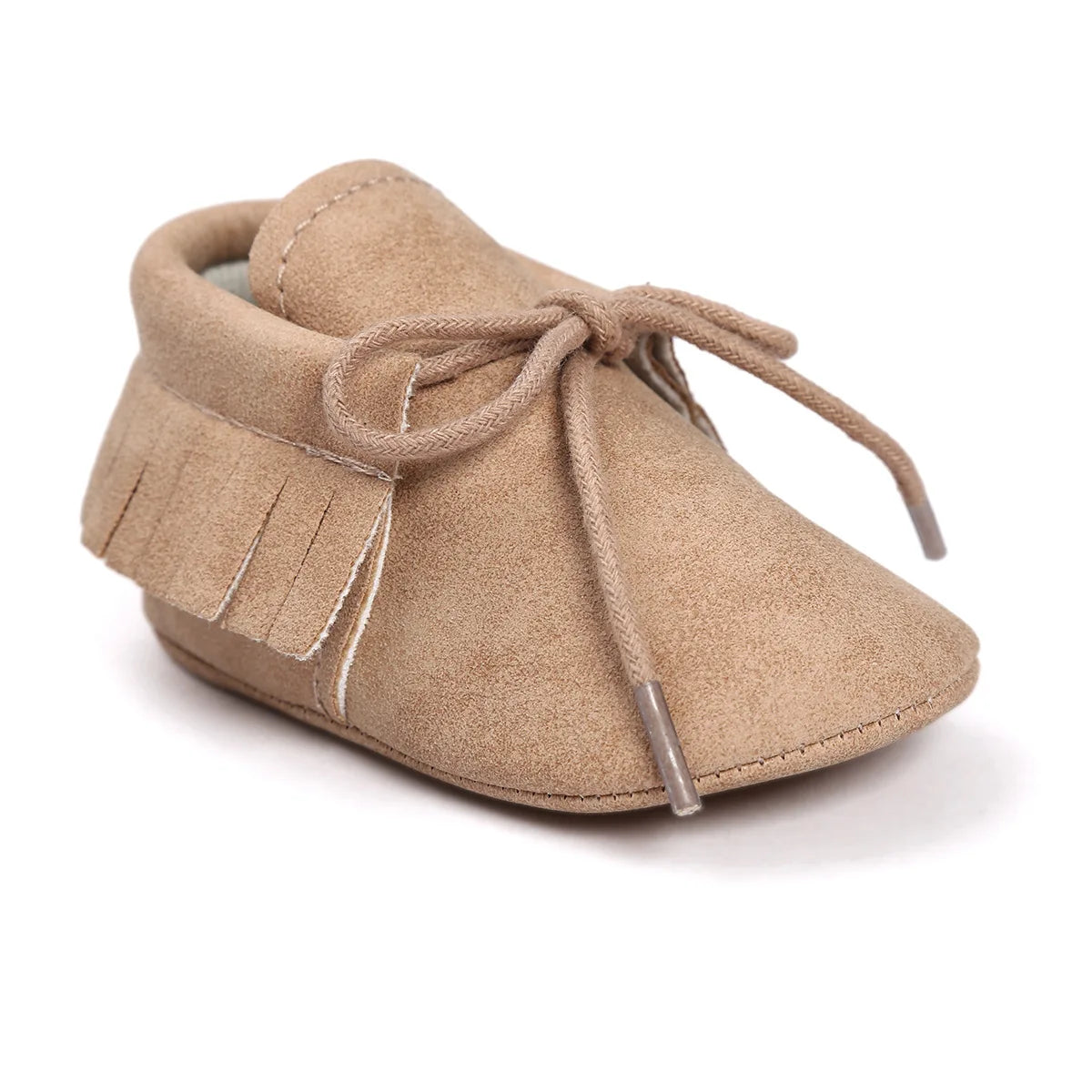 Baby Shoes Newborn Infant Boy Girl Lace-up Tassels Suede Soft Anti-Slip Toddler Crib Crawl Moccasins 10 Colors
