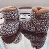 Dollbling Mommy & Daughter Custom Pearls Boots - Handmade Luxury Fur Infant Beaded Winter Booties